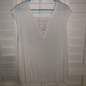 V Neck Off White tank